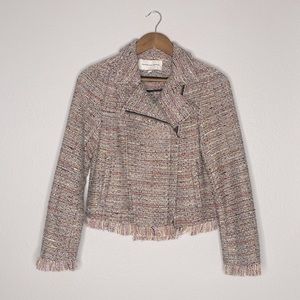 Cupcakes and Cashmere Canter Tweed Moto Jacket Pink Size XS